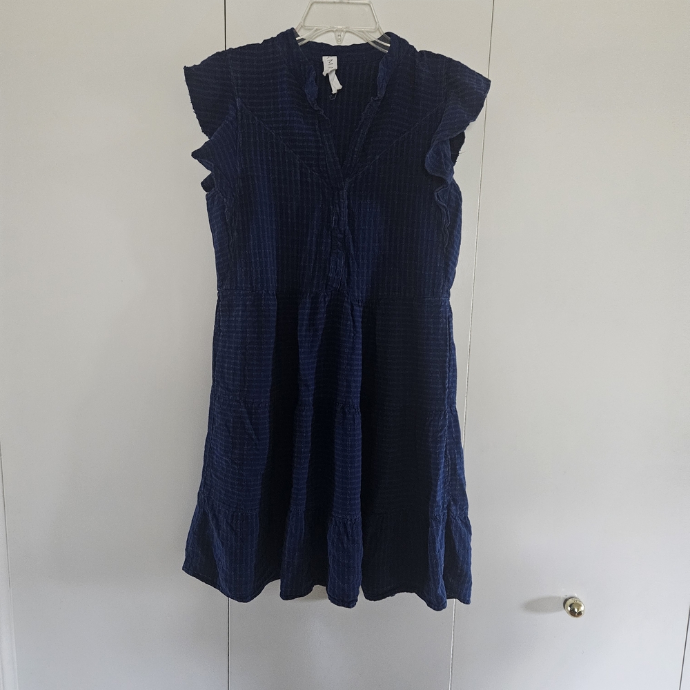 Anthropologie Amadi Royal Blue Flutter Sleeved Dress